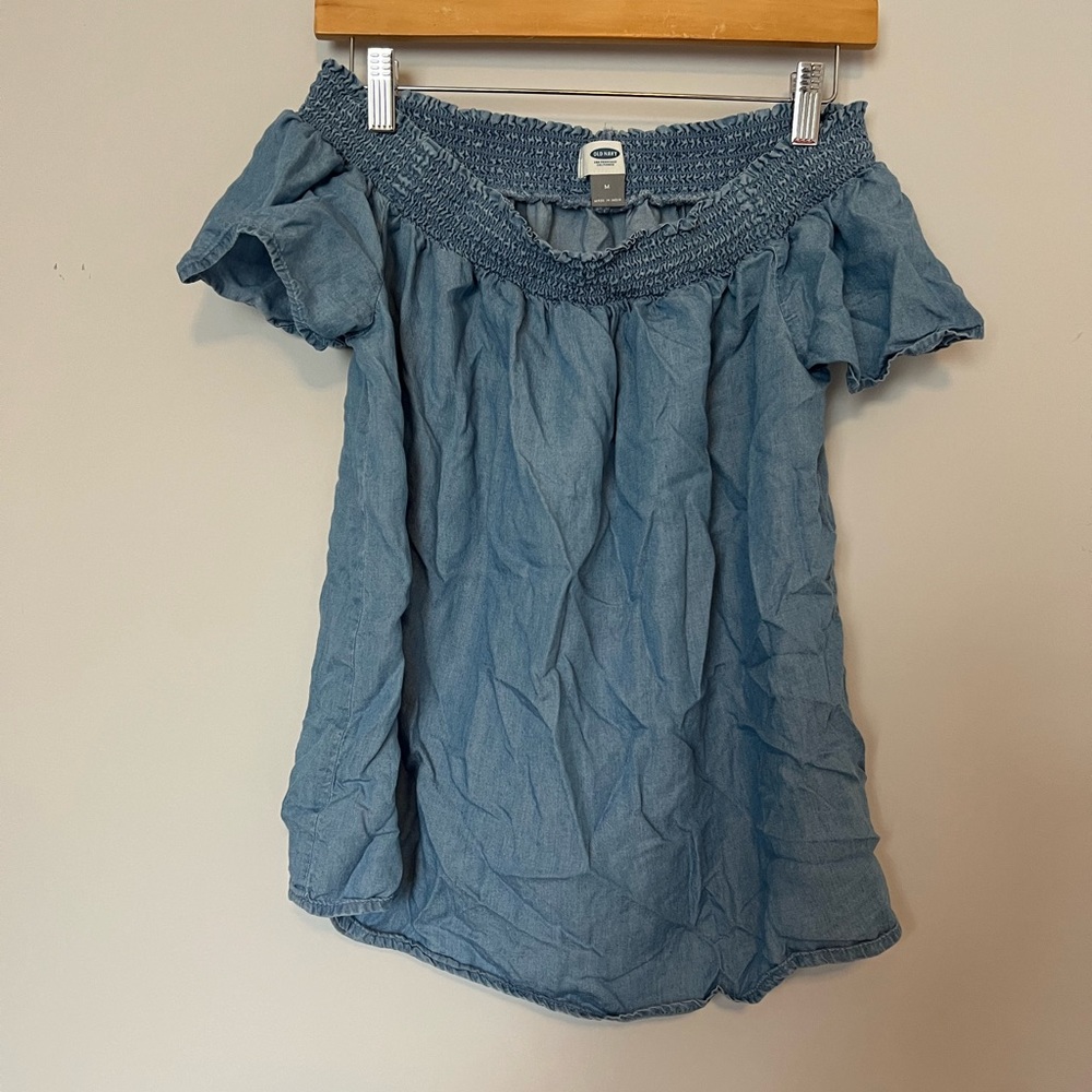 Chambray off the shoulder top
